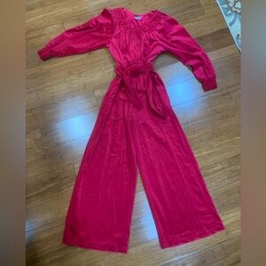 Vintage 80’s Appel velour wide legged zip front house jumpsuit size Small